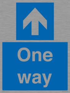 One way with up directional arrow